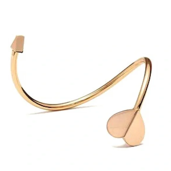 KATE SPADE • Rose Gold Heritage Heart Gold Glitter Cuff Bracelet - Picture 7 of 7
